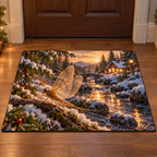 Christmas Mayfly Stream Lantern Doormat flat printed mat in matching Christmas setting