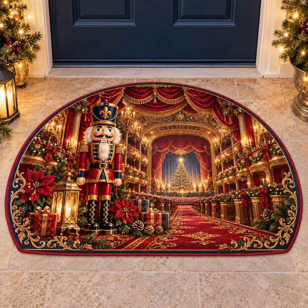 Christmas Nutcracker Lantern Theater Semicircle Mat flat printed mat in a matching Christmas room