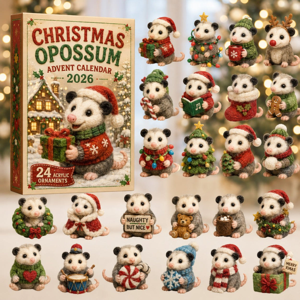 Christmas Opossum advent calendar