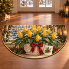 Christmas Pachystachys Golden Care Semicircle Mat flat printed mat in matching Christmas setting