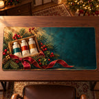 Christmas Paint Tube Rack Family Art Desk Mat flat printed mat in matching Christmas setting