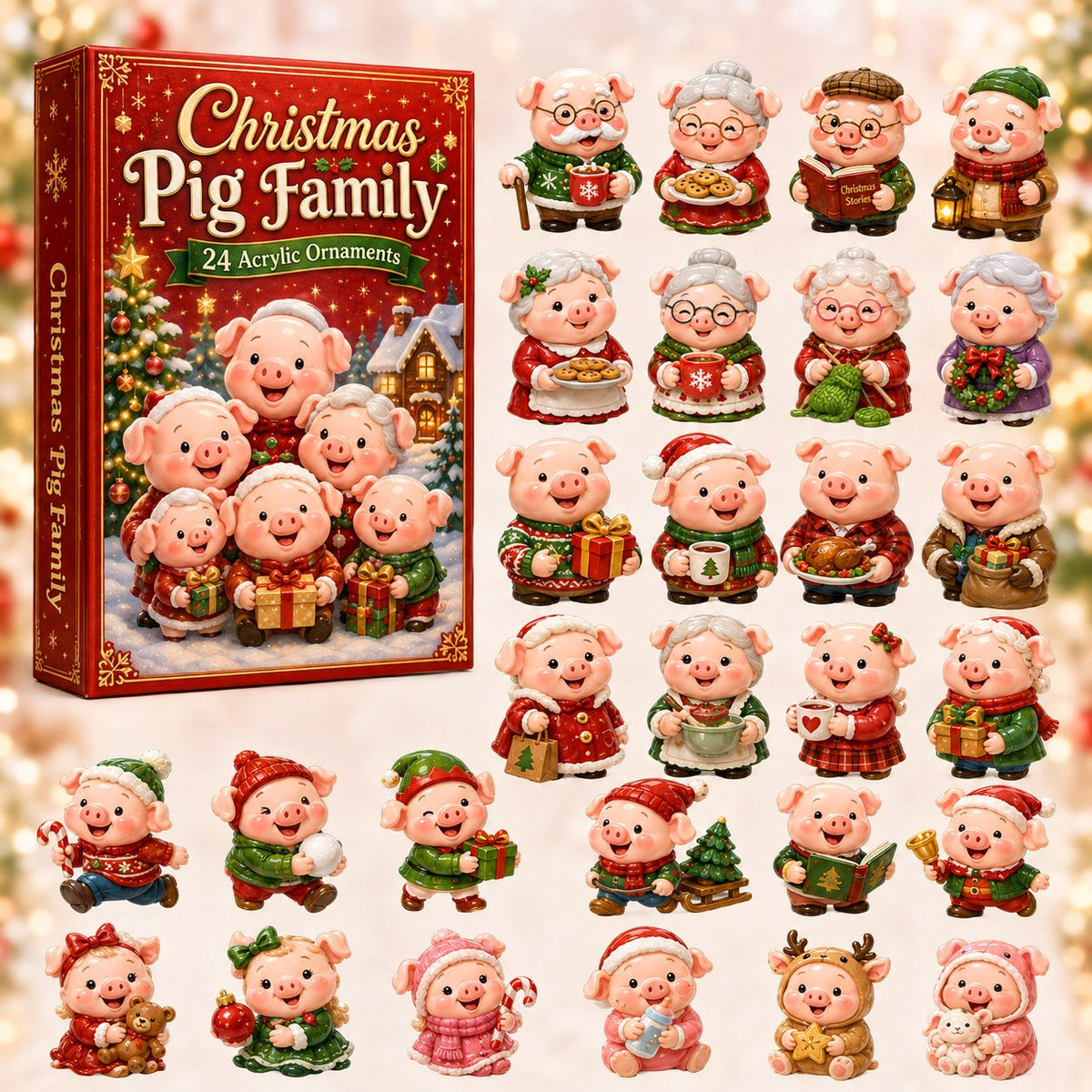 Christmas Pig Family advent calendar