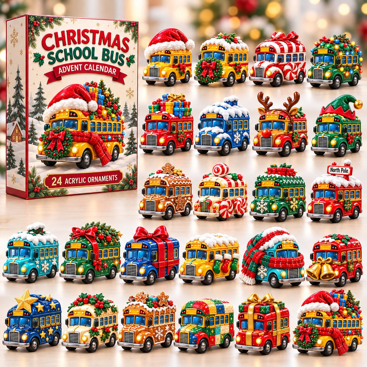 Christmas School Bus advent calendar