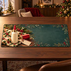 Christmas Sewing Oil Bottle Family Craft Desk Mat flat printed mat in matching Christmas setting