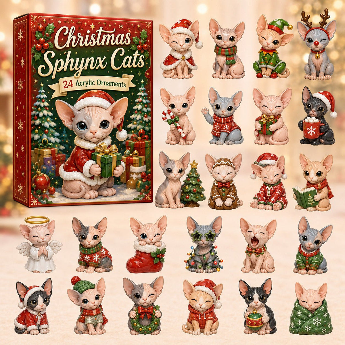 Christmas Sphynx Cat advent calendar