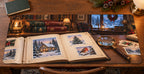 Christmas Stamp Collector Desk Mat with layered printed depth and niche-specific Christmas background