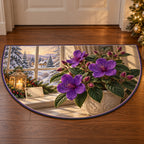 Christmas Tibouchina Family Color Semicircle Mat flat printed mat in matching Christmas setting