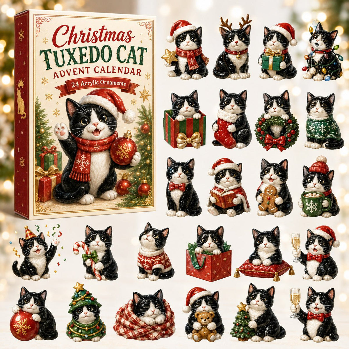 Christmas Tuxedo Cat advent calendar