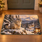 Christmas Viscacha Mountain Rest Doormat flat printed mat in matching Christmas setting