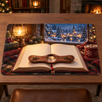 Christmas Wooden Page Holder Gift Desk Mat flat printed mat in matching Christmas setting