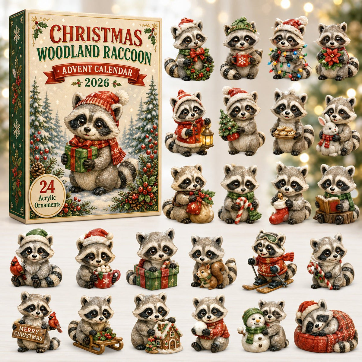 Christmas Woodland Raccoon advent calendar