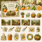 Citrus Growing advent calendar box with 24 decorative printed acrylic charms