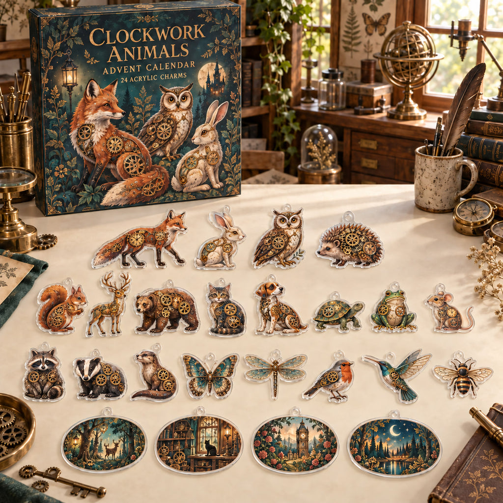 Clockwork Animals Advent Calendar - 24 Acrylic Charms