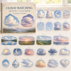 Cloud Watching advent calendar box with 24 printed acrylic nature charms