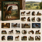 Clydesdale Horse calendar box and 24 printed acrylic equestrian charms