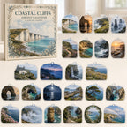 Coastal Cliffs advent calendar box and 24 printed acrylic landscape charms