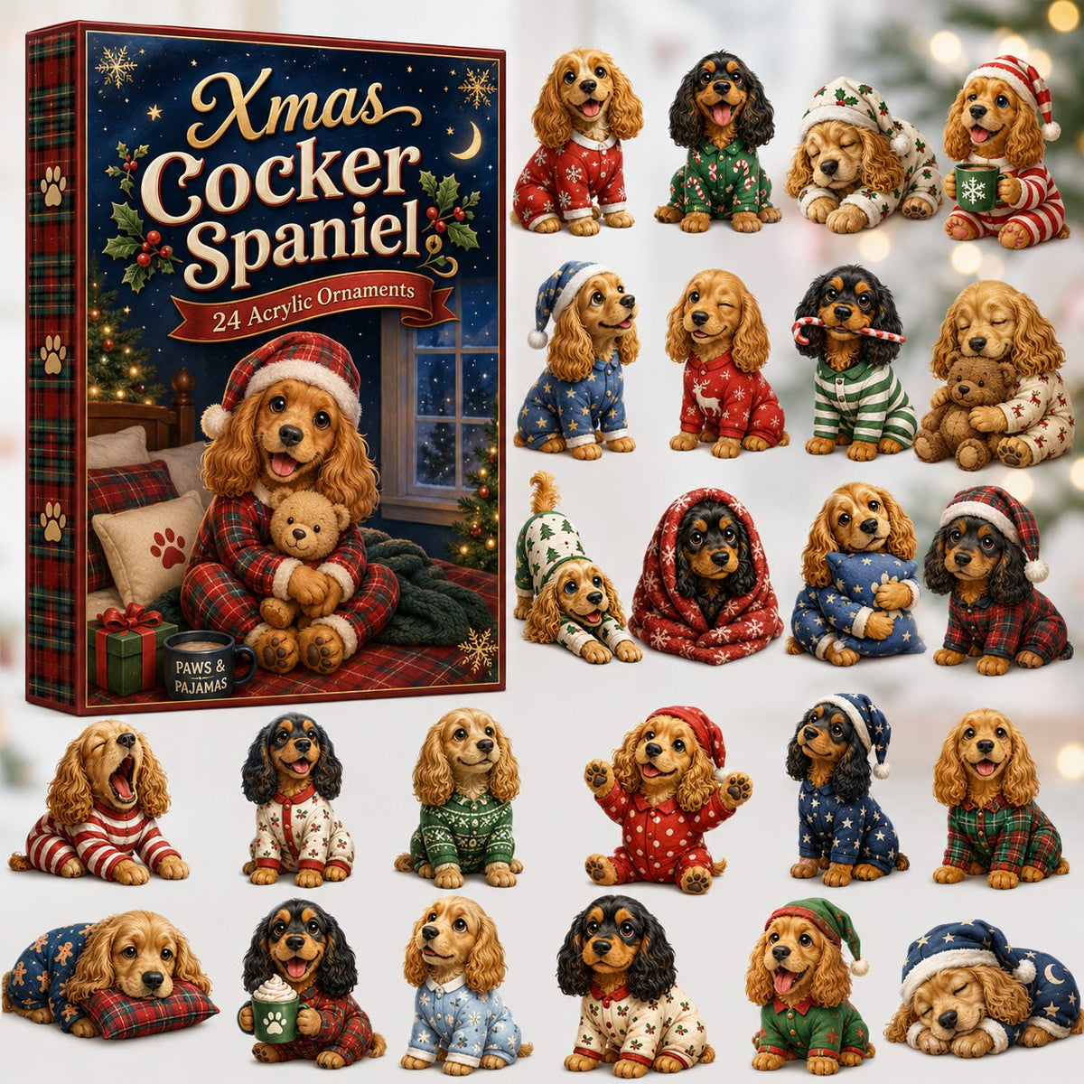 Cocker Spaniel Pajama advent calendar
