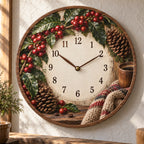 Coffee Bean Branch Cabin Brew Wooden Wall Clock with printed 3D depth