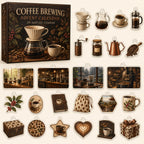 Coffee Brewing advent calendar box and24 beverage-themed printed acrylic charms