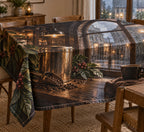 Coffee Canister Rainy Cafe Tablecloth with printed 3D depth