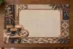 Coffee Flight Parisian Table Placemat with printed dimensional artwork