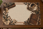 Coffee Notebook Bookshop Break Placemat with printed dimensional artwork