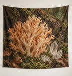 Coral Fungus Crystal Hollow Wall Tapestry with printed dimensional artwork