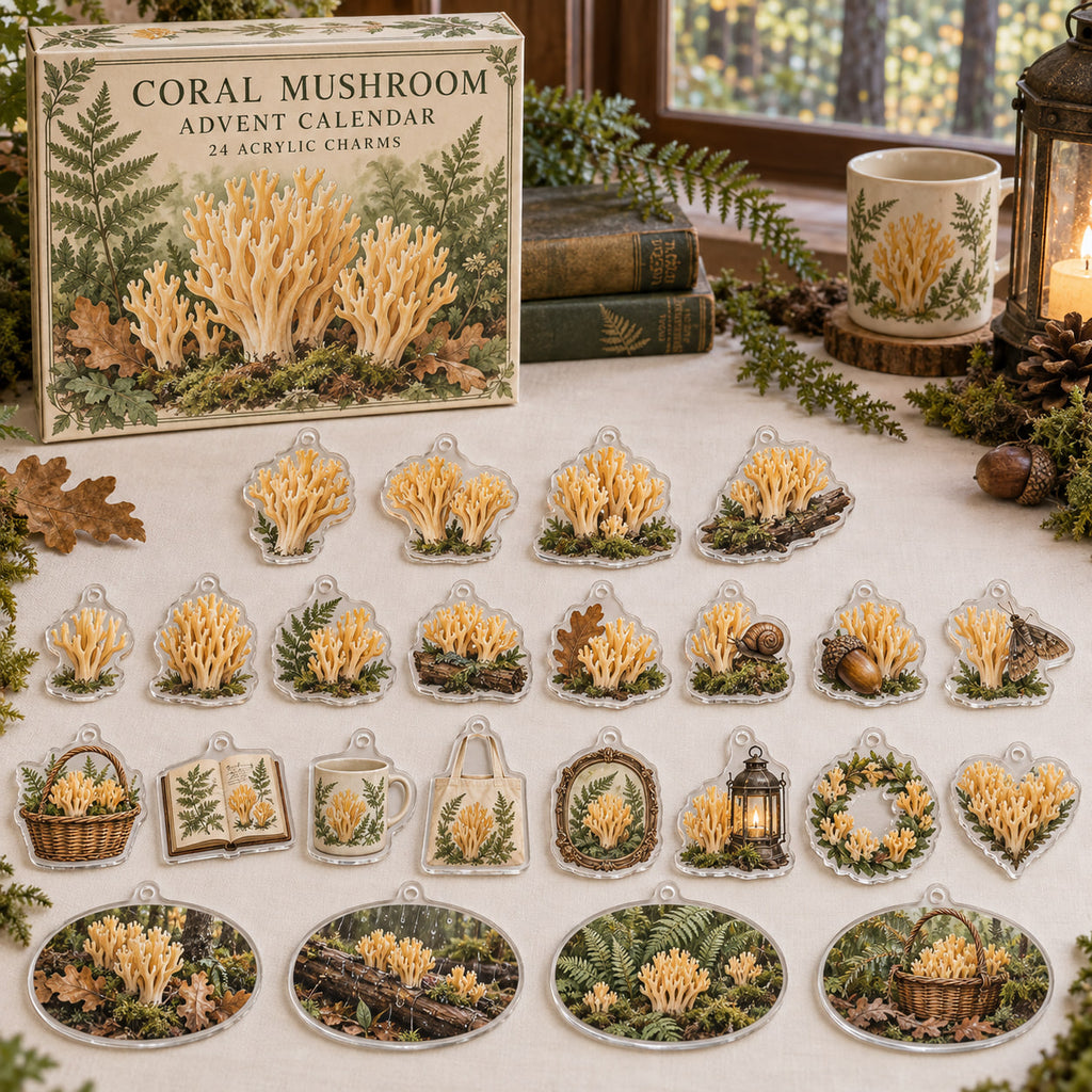 Coral Mushroom Advent Calendar - 24 Acrylic Charms