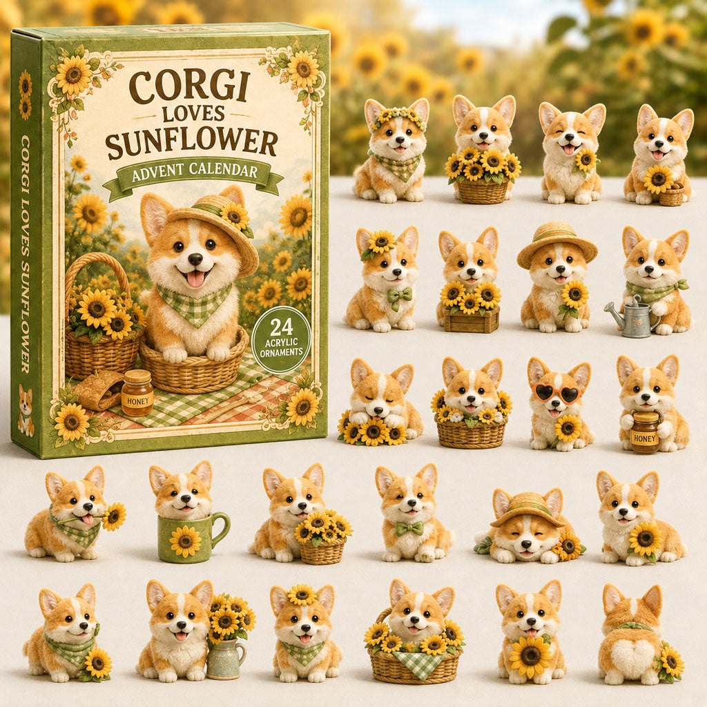 Corgi Loves Sunflower advent calendar