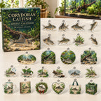 Corydoras Catfish advent calendar box with 24 themed flat printed acrylic charms