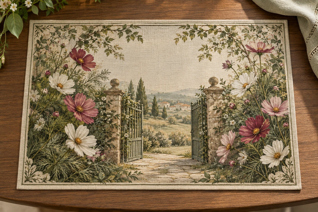 Cosmos Secret Gate Placemat with printed dimensional artwork