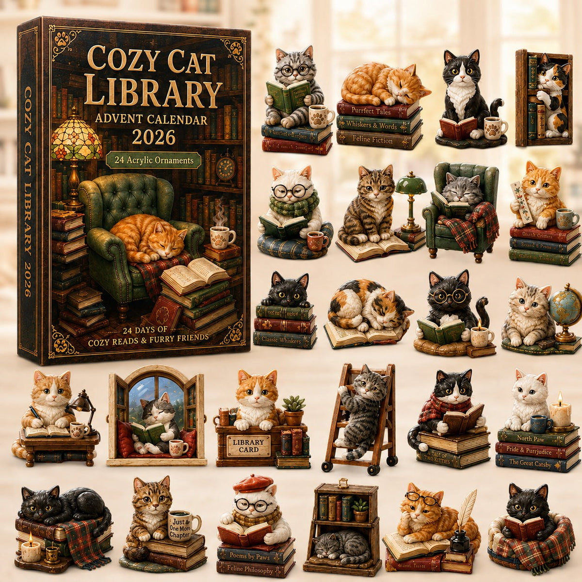 Cozy Cat Library advent calendar