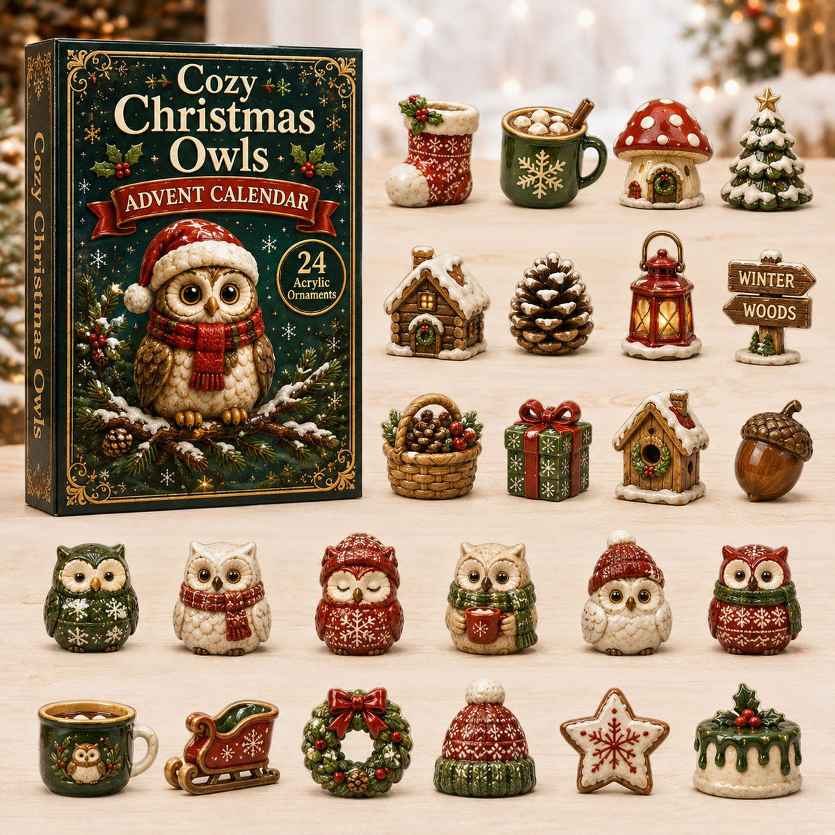 Cozy Christmas Owls advent calendar