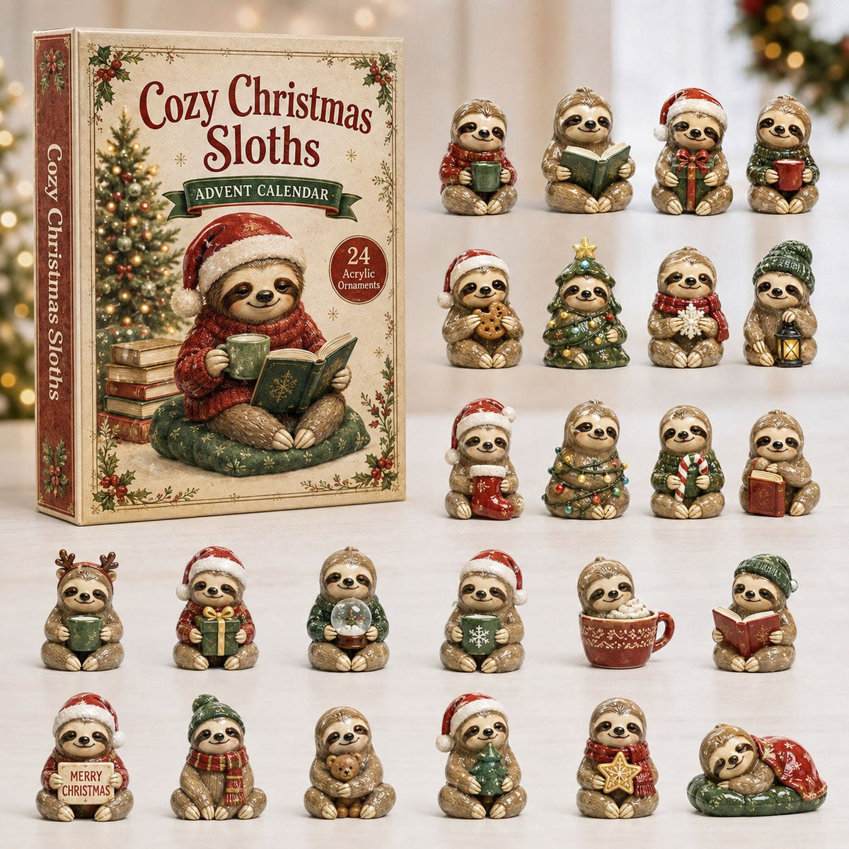Cozy Christmas Sloths advent calendar