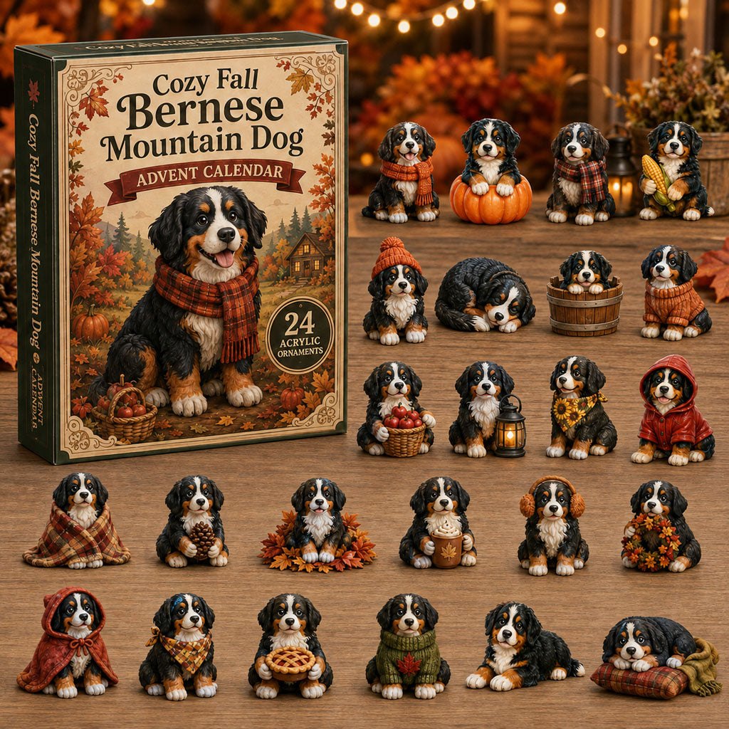 Cozy Fall Bernese Mountain Dog advent calendar