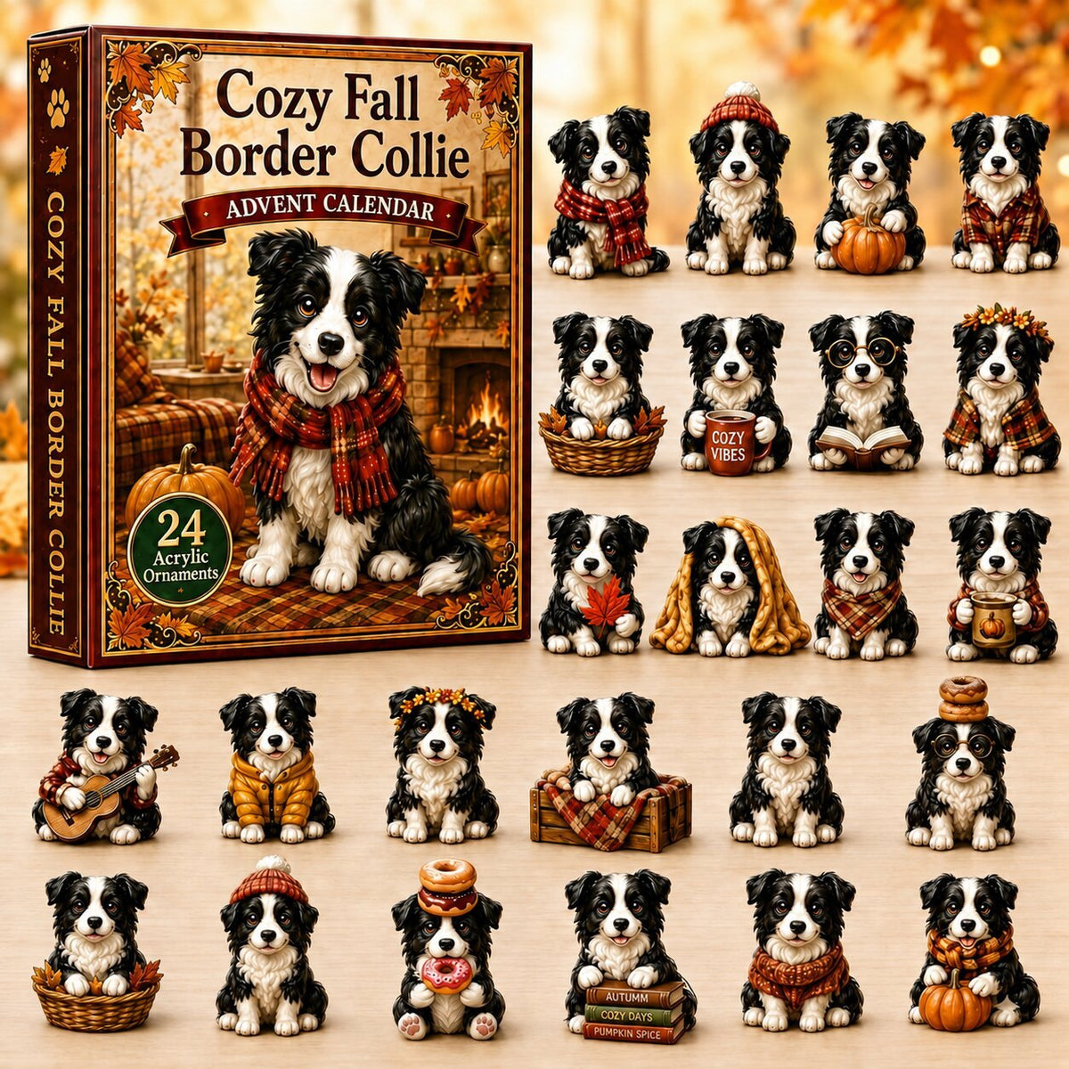Cozy Fall Border Collie advent calendar