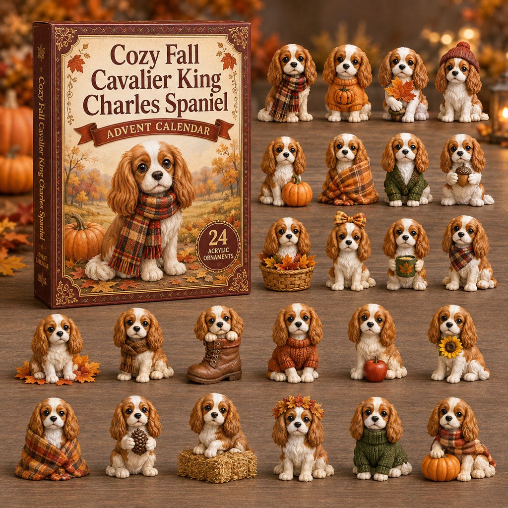 Cozy Fall Cavalier King Charles Spaniel advent calendar