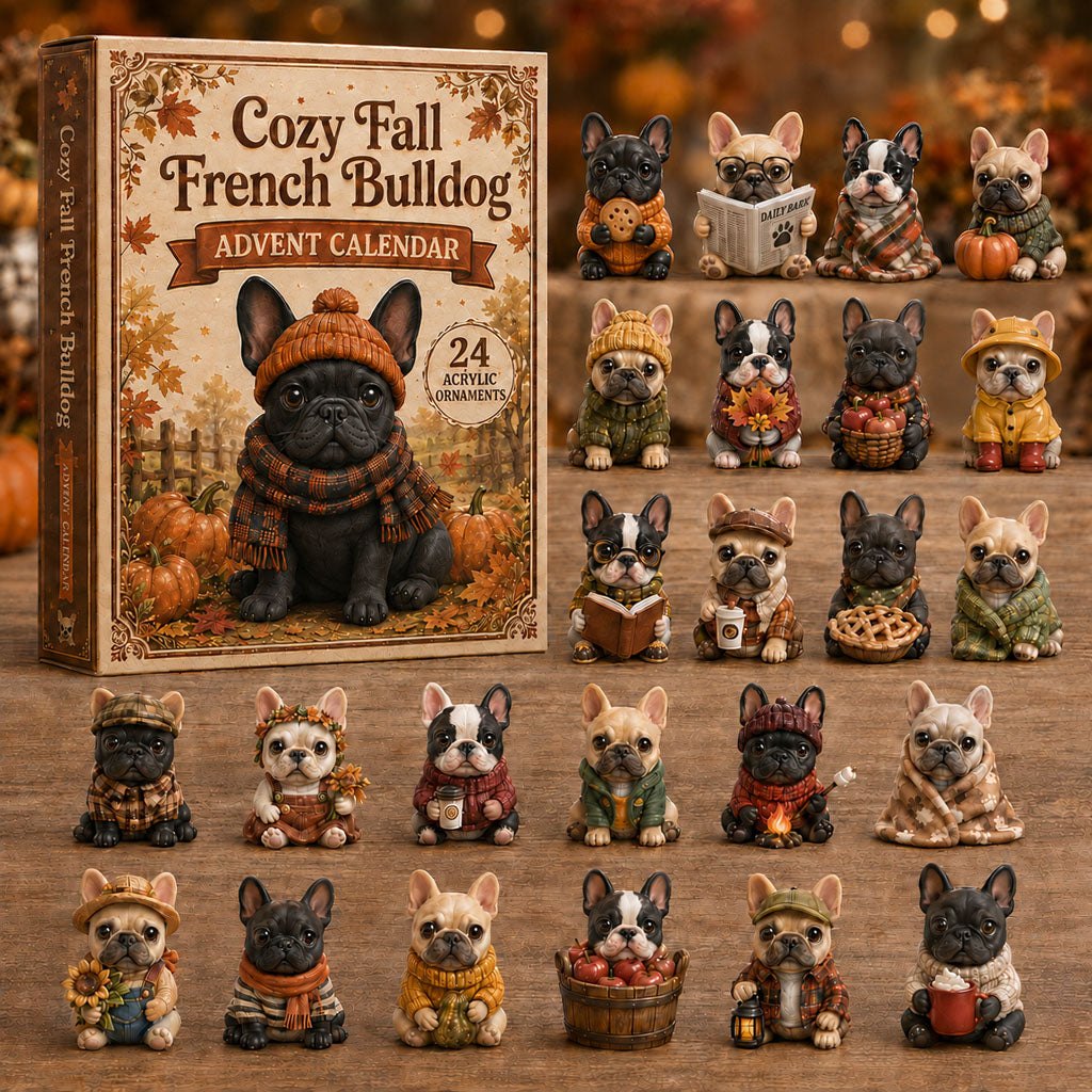 Cozy Fall French Bulldog advent calendar