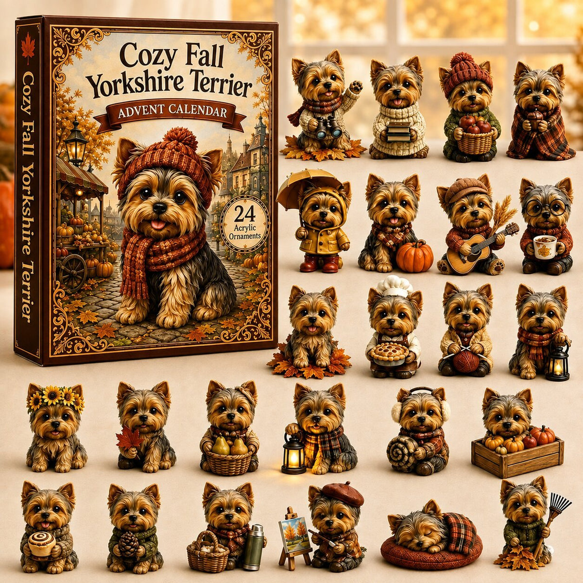 Cozy Fall Yorkshire Terrier advent calendar