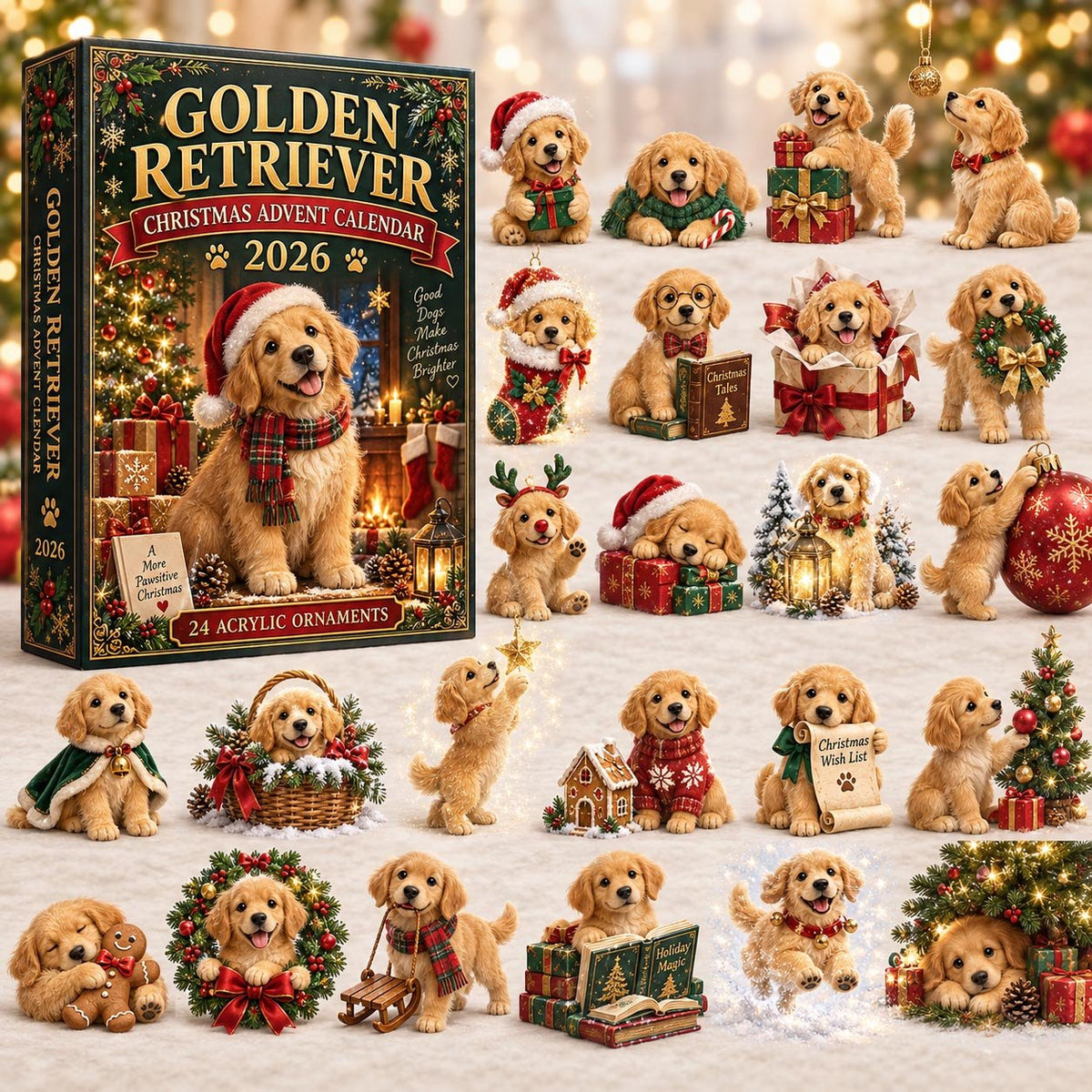Cozy Golden Retriever Christmas advent calendar