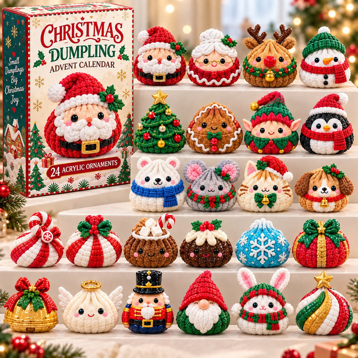 Crochet Christmas Dumpling advent calendar