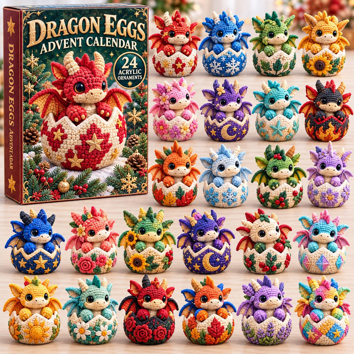 Crochet Dragon Eggs advent calendar
