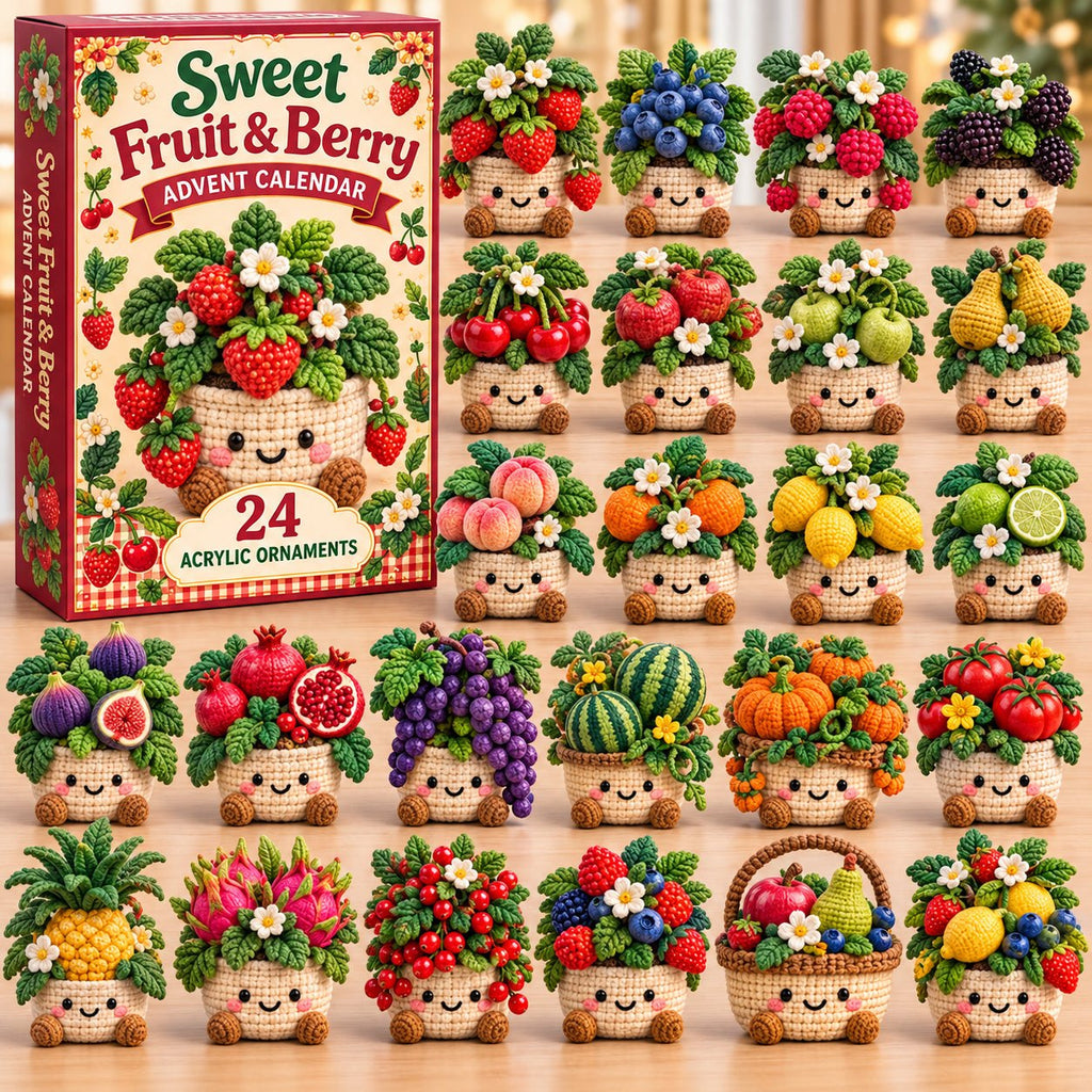 Crochet Fruit Pot advent calendar