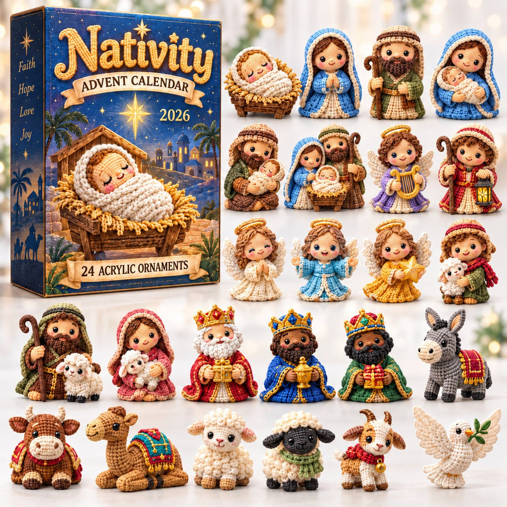 Crochet Nativity advent calendar