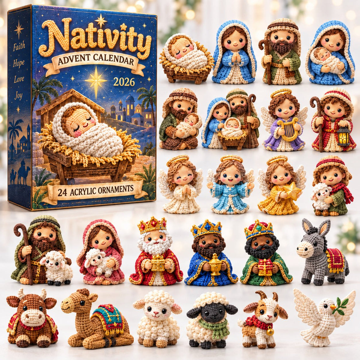 Crochet Nativity advent calendar