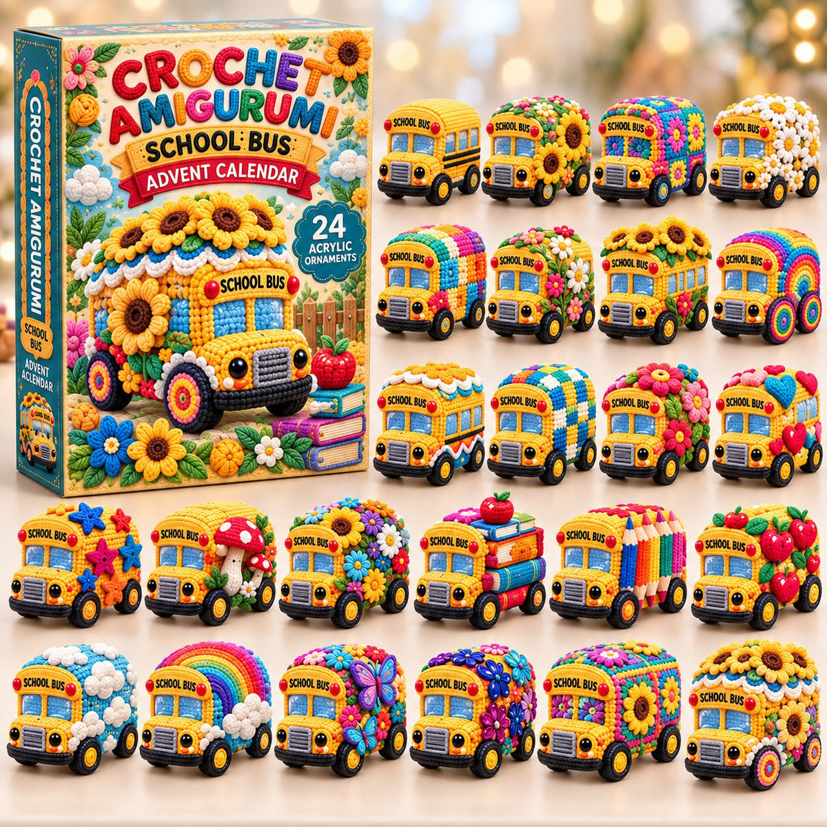 Crochet School Bus advent calendar