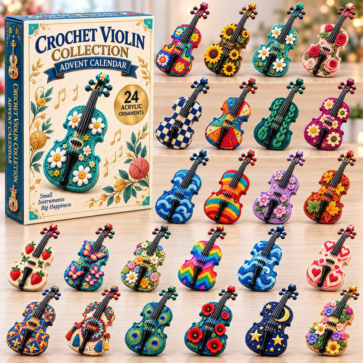 Crochet Violin advent calendar