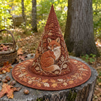 Crystal Magic quilted witch hat, all-over print on cone and brim