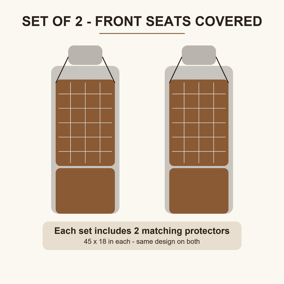 Set of 2 matching car seat protectors, fits most car and SUV seats