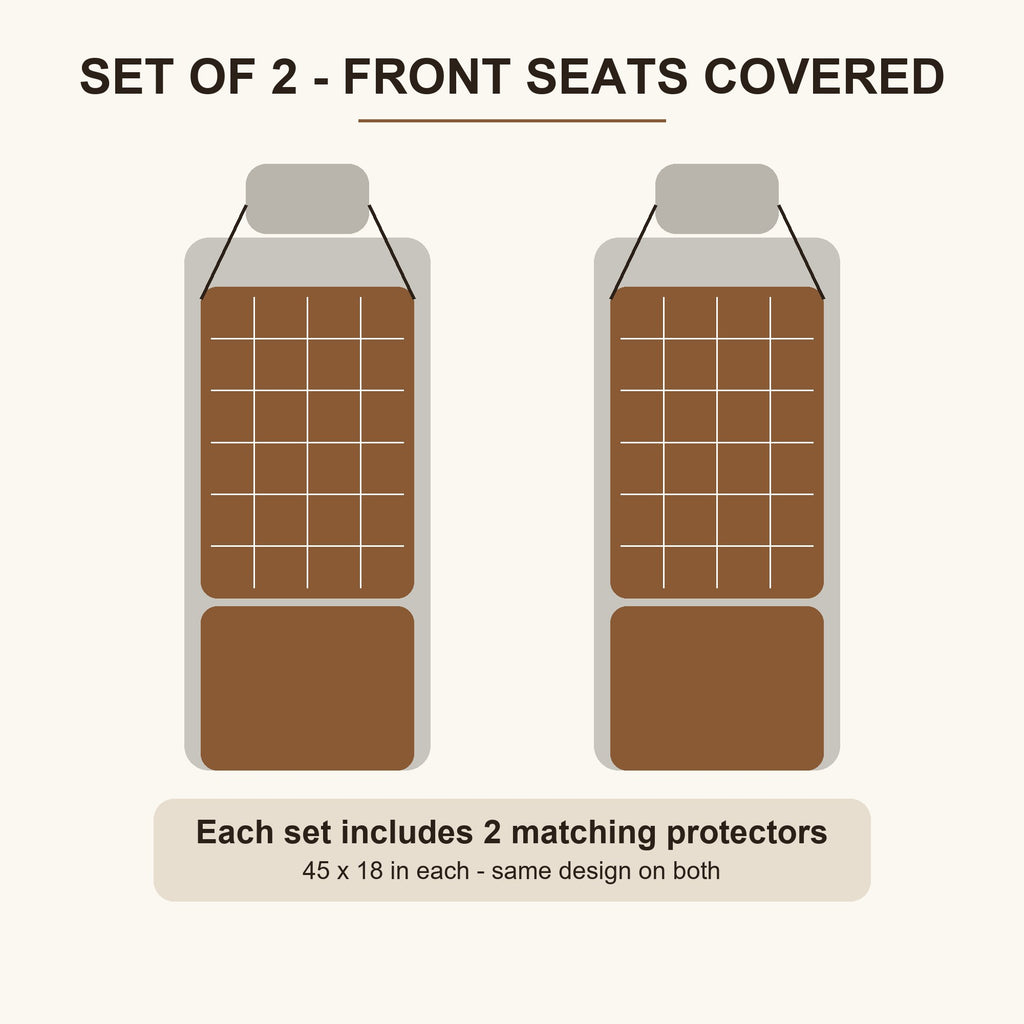 Set of 2 matching car seat protectors, fits most car and SUV seats